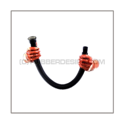 Gasmask-tube T50-D-FM highly flexible with length 50 cm = 20 inch and gasmask-connectorthread female to 22mm mediport female